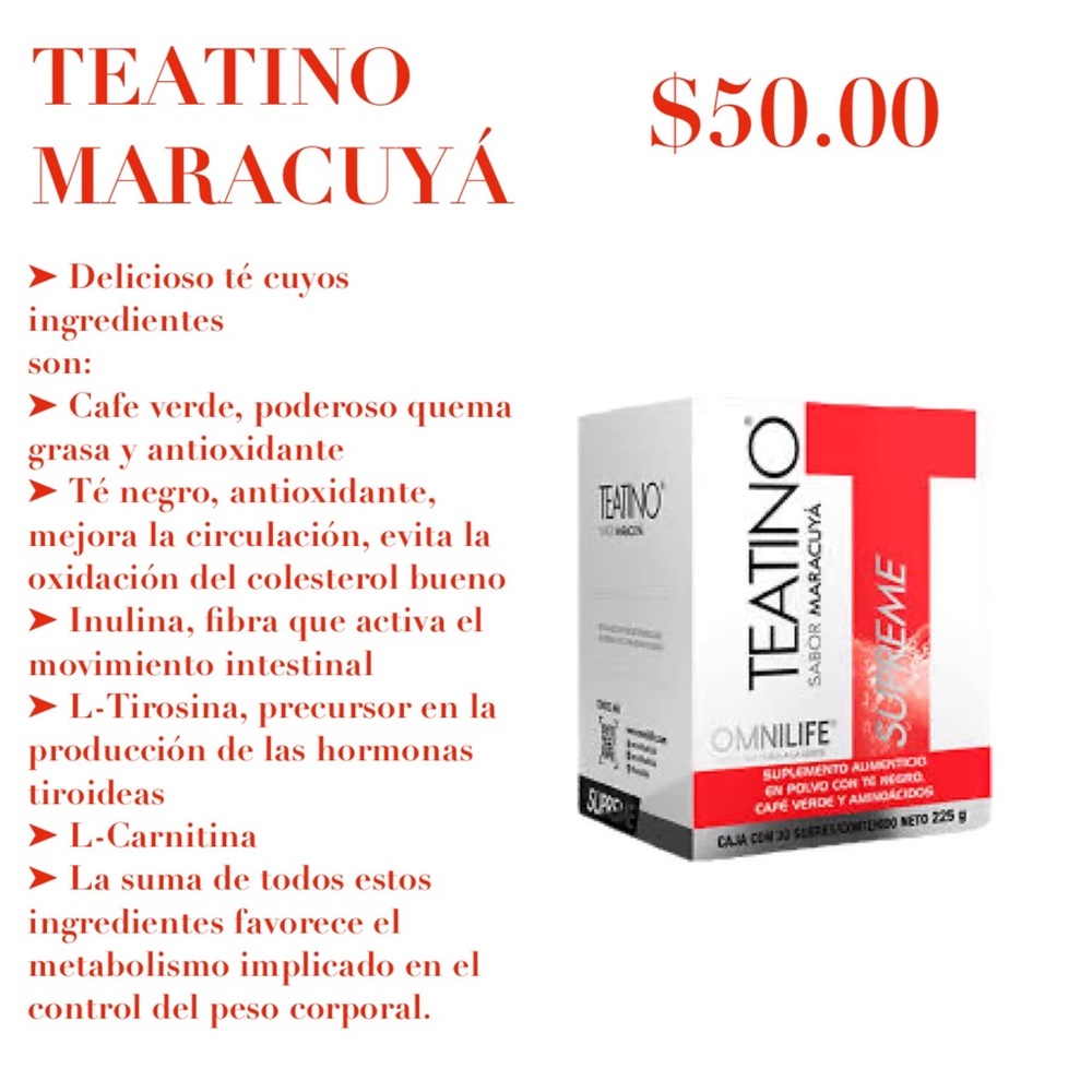 TEATINO maracuyá- omnilife 30 sobres
